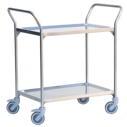 Carro inox - 2 plataformas - Capacidade de 120 kg