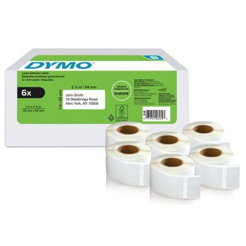 Etiqueta de devolução autocolante, 6 rolos LabelWriter – Dymo®