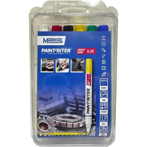 Kit de 6 marcadores de tinta líquida Markal – SL100