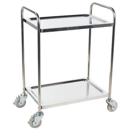 Carro em inox - 2 plataformas - Capacidade de 100 kg - Manutan Expert