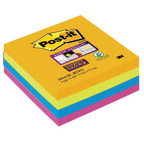 Cubo Super Sticky Post-it® de 4 cores