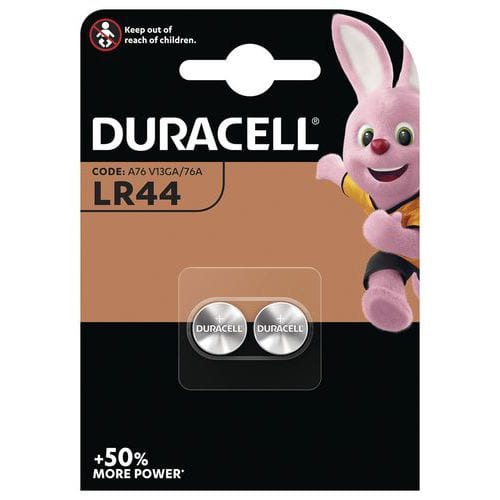 Pilha de botão alcalina LR44 V13GA – conjunto de 2 – Duracell