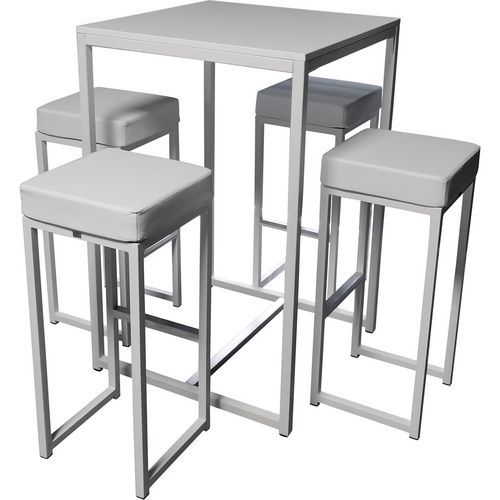 Conjunto de mesa alta e de 4 bancos altos Kubo - Flexfurn