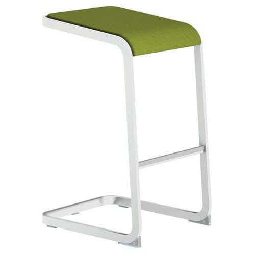 Banco individual alto e ergonómico, com pé branco C-Stool