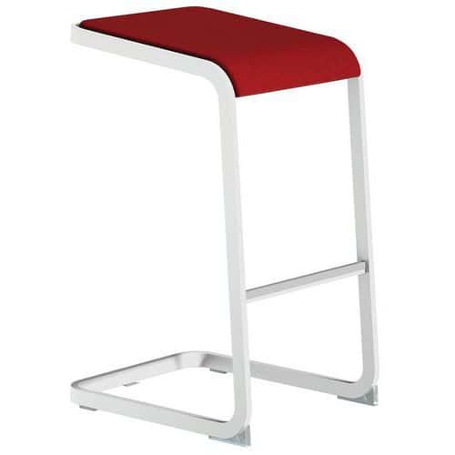 Banco individual alto e ergonómico, com pé branco C-Stool