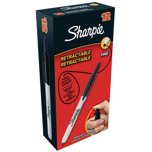 Marcador permanente retrátil Sharpie – ponta fina