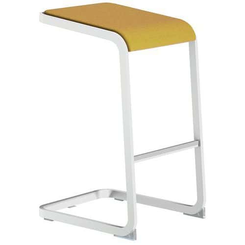 Banco individual alto e ergonómico, com pé branco C-Stool