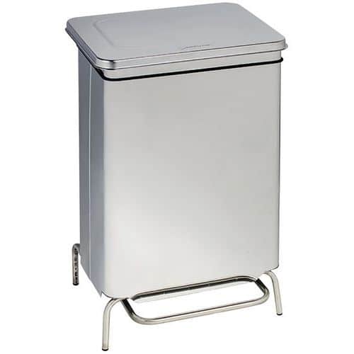 Contentor estático antifogo com pedal em inox brilhante – 70 L