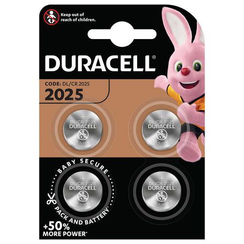 Pilha de botão de lítio DL 2025 – conjunto de 4 – Duracell