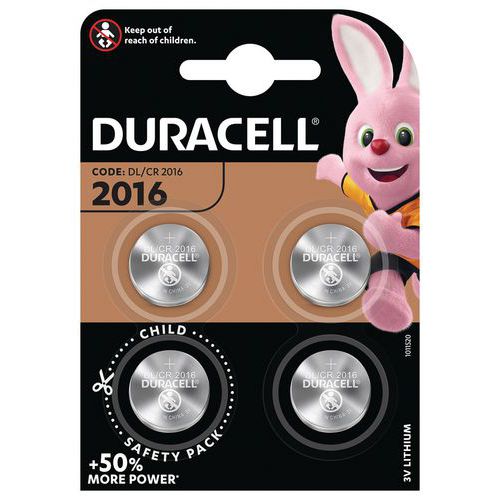 Pilha de botão de lítio 2016 – conjunto de 4 – Duracell