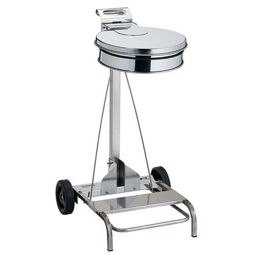 Suporte móvel para saco com pedal em inox – 110 L