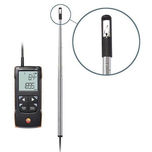 Anemómetro de fio quente com sonda – Testo 425