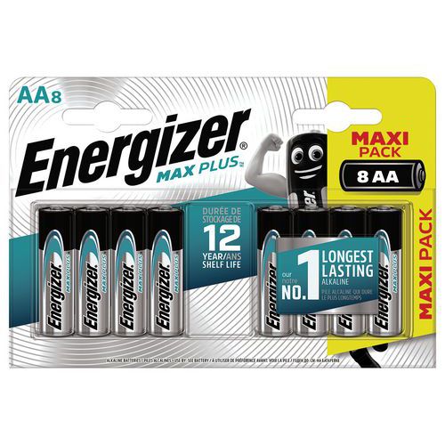 Pilha alcalina Max plus AA/LR6 FSB8 – conjunto de 8 – Energizer