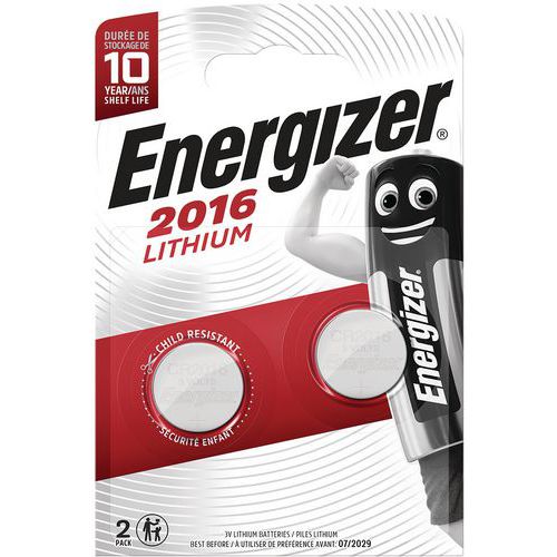 Pilha de lítio para calculadoras – CR2016 – conjunto de 2 – Energizer