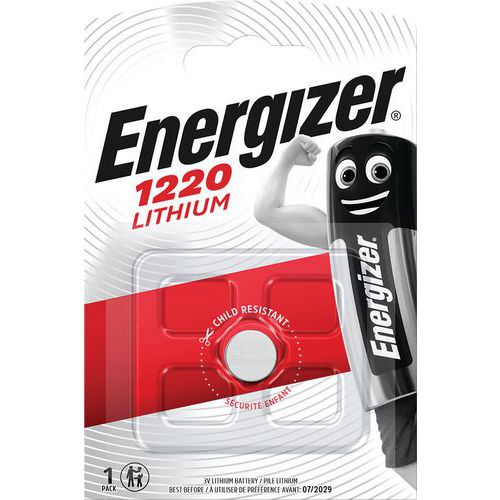 Pilha de lítio multifunções para calculadoras, relógios, entre outros – CR1220 – Energizer