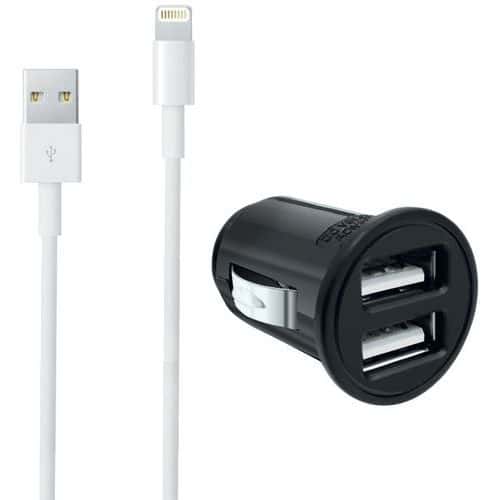 Carregador-isqueiro USB + cabo Lightning para iPhone – Moxie