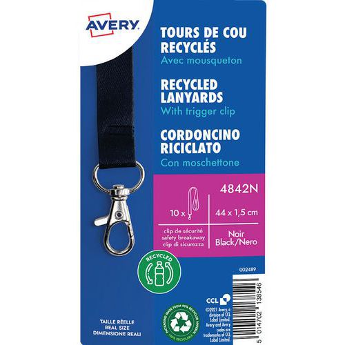 Fita de pescoço reciclada com mosquetão – Avery