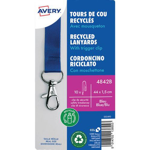 Fita de pescoço reciclada com mosquetão – Avery