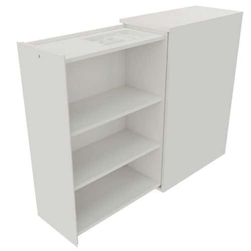 Bloco-gavetas branco com abertura lateral esquerda – altura: 115 cm – gavetas fixas