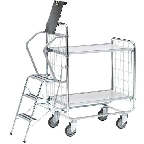 Carro com escada – 2 plataformas – capacidade de 200 kg