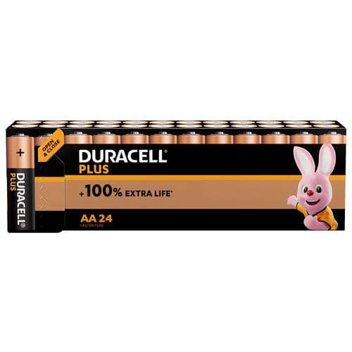 Pilha alcalina AA Plus 100% – 24 unidades – Duracell