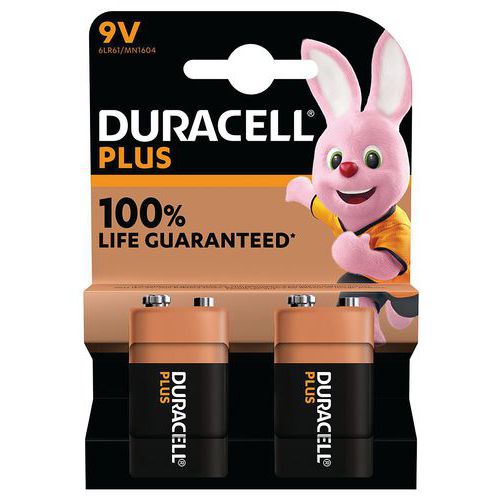 Pilha alcalina de 9 V Plus 100% – 2 unidades – Duracell