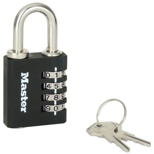 Cadeado de combinação e chave de emergência 7641EURDBLK – Master Lock