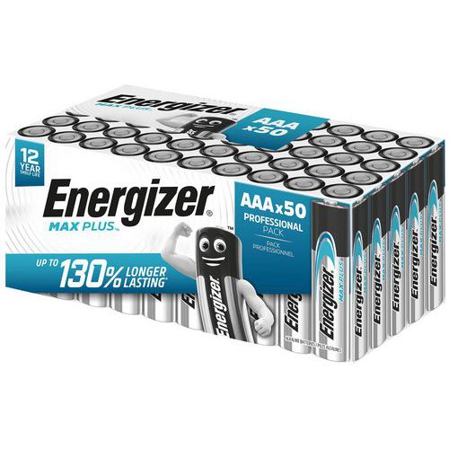 Pilha alcalina Max Plus AAA – 50 unidades – Energizer