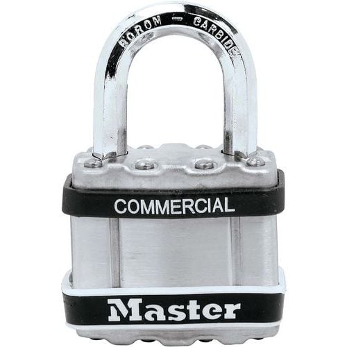 Cadeado com chaves em aço laminado com proteção em aço inoxidável - Master Lock