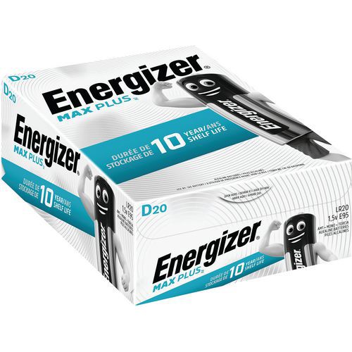 Pilha alcalina Max Plus D – conjunto de 20 – Energizer