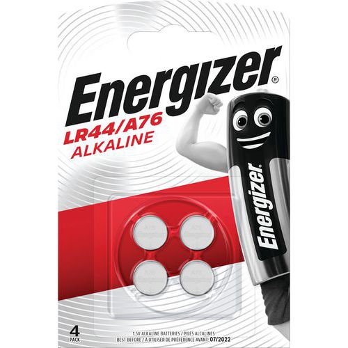 Pilha de botão alcalina LR44 – A76 – conjunto de 4 – Energizer