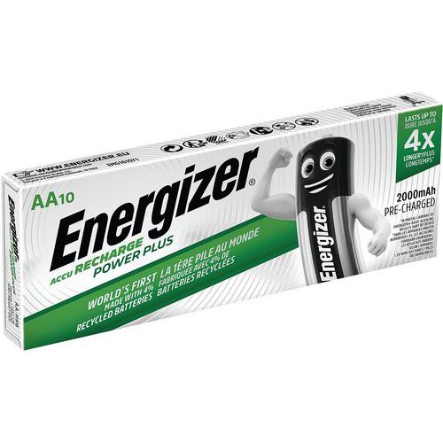 Pilha recarregável Power Plus – HR6/AA 2000 mAh – conjunto de 10 – Energizer