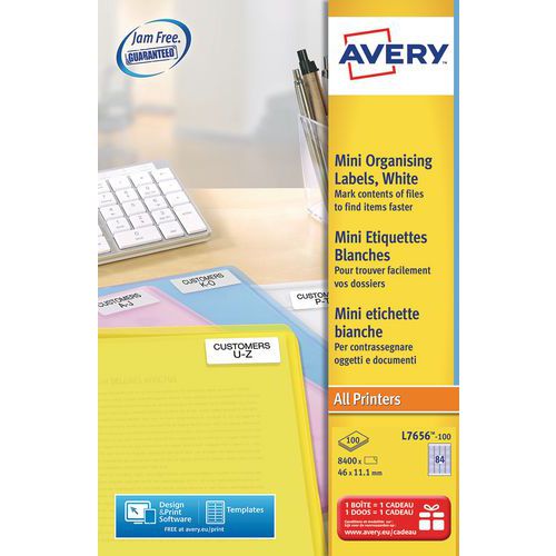 Minietiqueta Avery – Impressão a laser