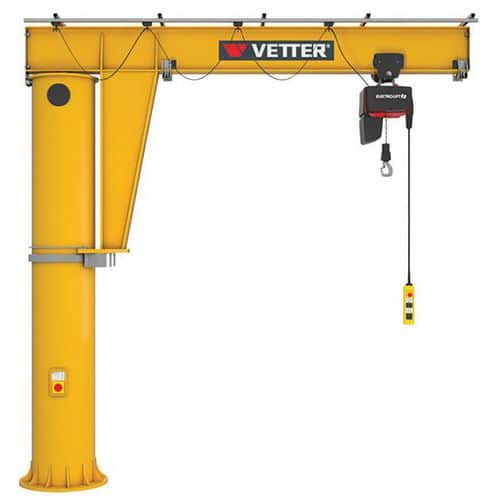 Grua giratória de 360° com kit de fixação – capacidade de 250 a 2000 kg – Vetter