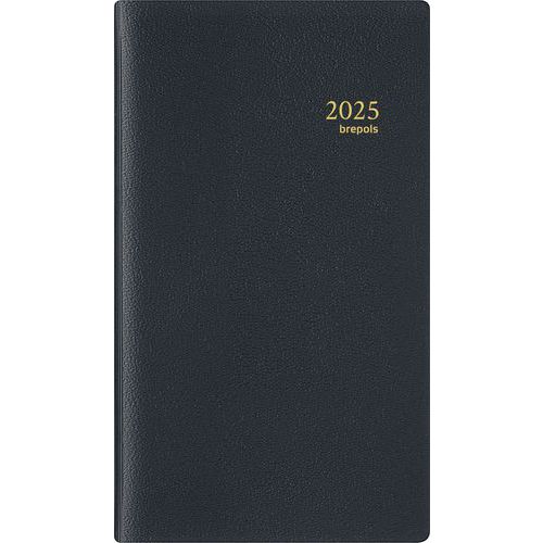 Agenda semanal Interplan preta com espirais – 9 x 16 cm – ano 2025