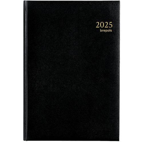 Agenda diária Minister preta 22 x 16 cm – ano 2025