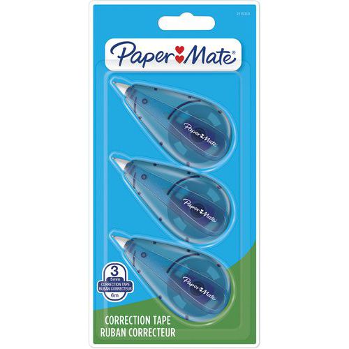 Fita corretora Paper Mate – embalagem de 3