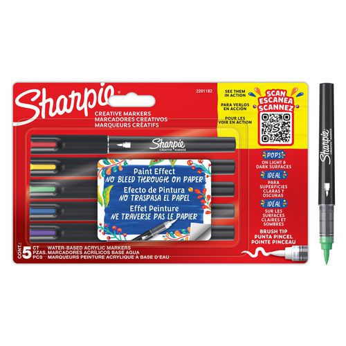 Marcador criativo ponta em pincel Sharpie Brush sortido – Sharpie