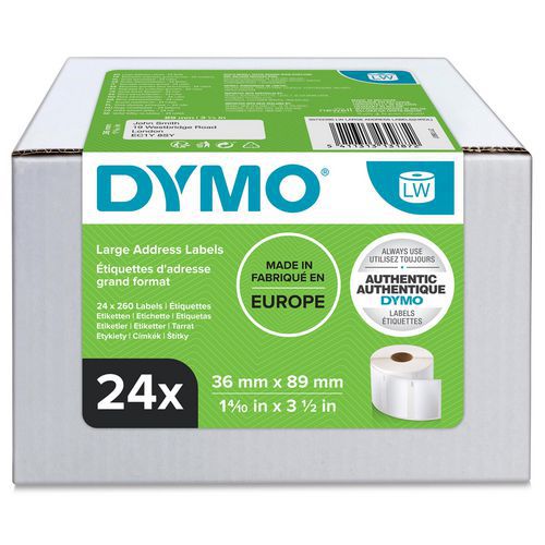 Etiqueta de endereço postal autocolante LabelWriter 36 x 89 mm – Dymo