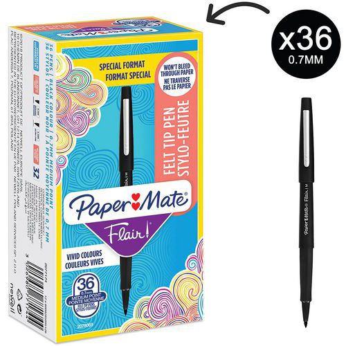 Caneta de feltro Flair Original – Formato económico 30+6 – Papermate