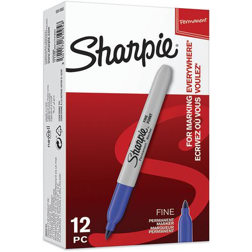 Marcador permanente, ponta fina – Caixa de 12 – Sharpie