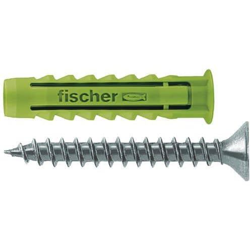 Cavilha de expansão SX com parafuso Green – caixa de 45 – Fischer