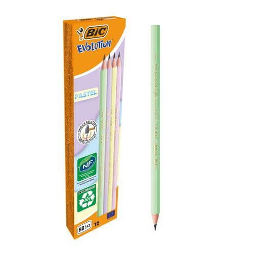 Lápis de grafite HB Evolution Pastel 4 cores sortidas – Bic