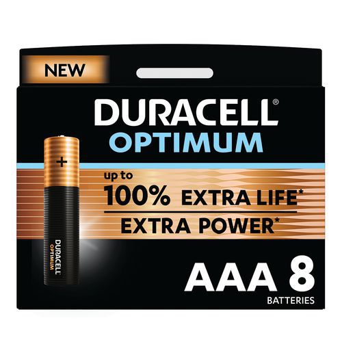 Pilha alcalina Optimum AAA – 8 unidades – Duracell