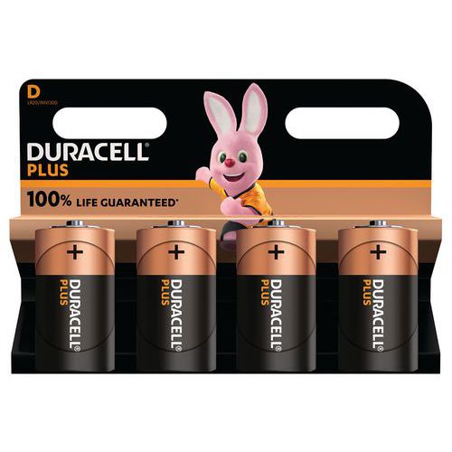 Pilha alcalina D Plus 100% – 2 ou 4 unidades – Duracell