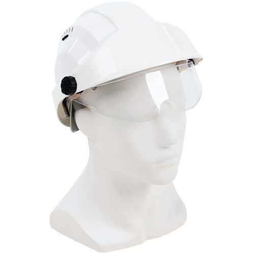 Capacete Orizon ventilado branco com óculos de proteção