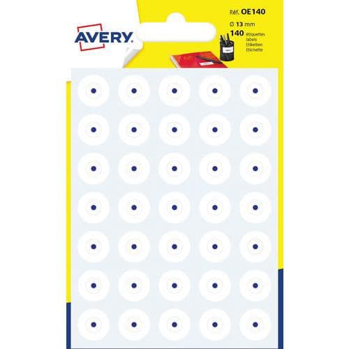 Argolas de reforço autocolantes brancas – Avery