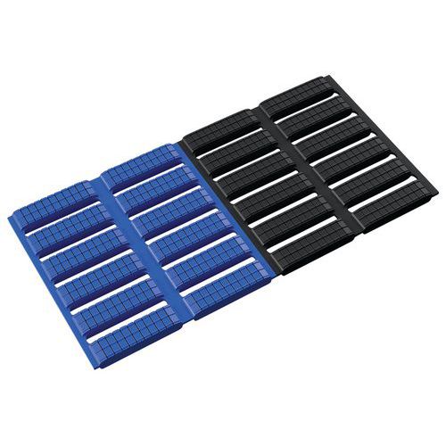 Plataforma gradeada flexível Flexipath – marcação alternada em preto/azul – em rolo – Plastex