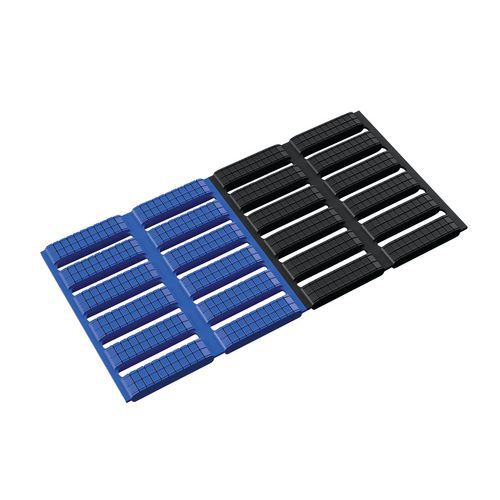 Plataforma gradeada flexível Flexipath – marcação alternada em preto/azul – em rolo – Plastex