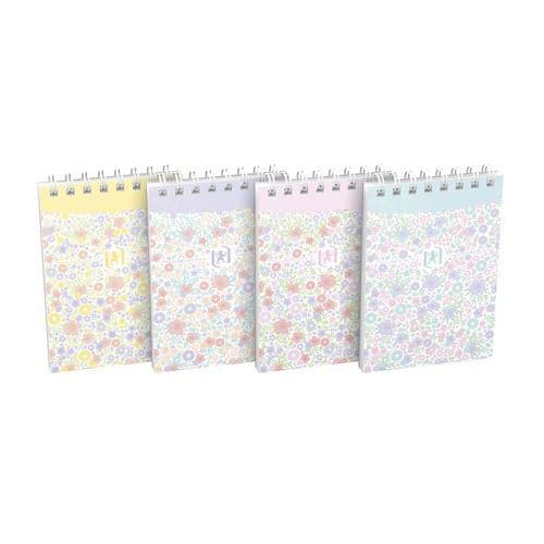 Bloco-caderno Oxford floral completo de 74 x 105, 140 p., com linhas, sortido – Oxford